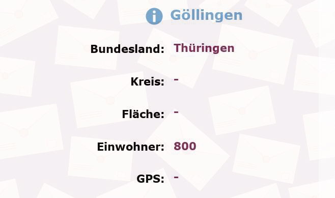 1 Postleitzahl in Göllingen, Thüringen