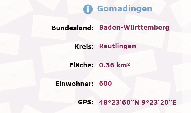 1 Postleitzahl in Gomadingen, Baden-Württemberg