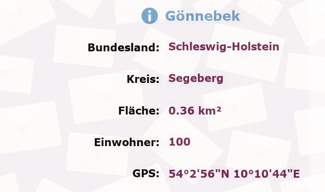 1 Postleitzahl in Gönnebek, Schleswig-Holstein