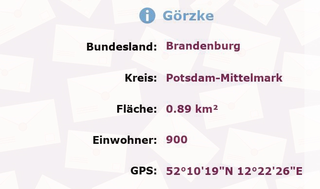 1 Postleitzahl in Görzke, Brandenburg