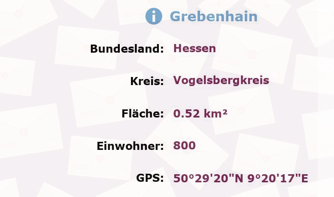 1 Postleitzahl in Grebenhain, Hessen