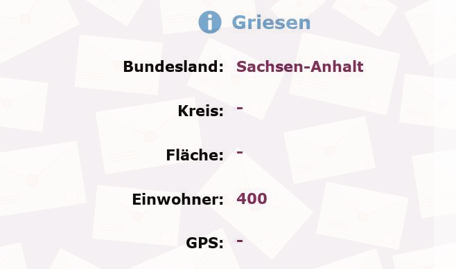 1 Postleitzahl in Griesen, Sachsen-Anhalt