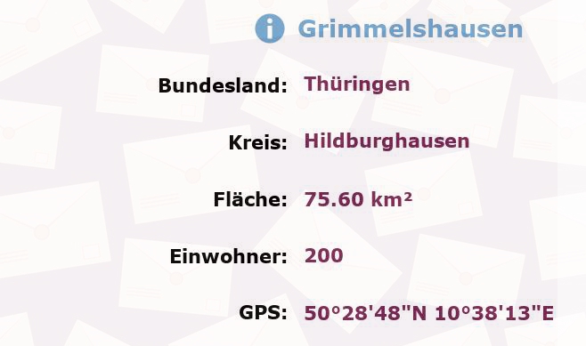 1 Postleitzahl in Grimmelshausen, Thüringen