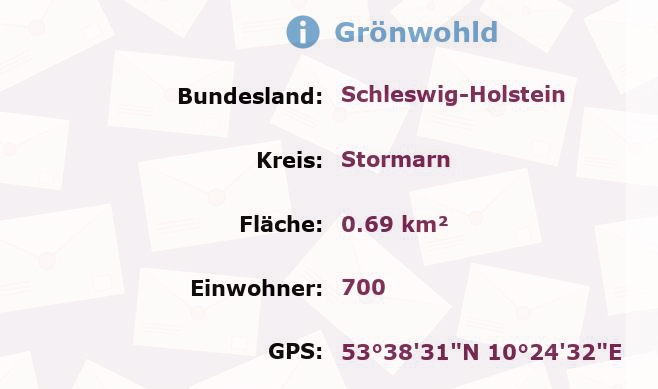 1 Postleitzahl in Grönwohld, Schleswig-Holstein