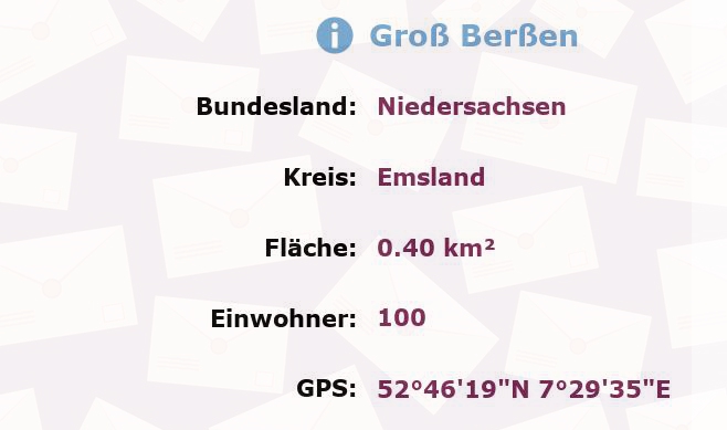 1 Postleitzahl in Groß Berßen, Niedersachsen