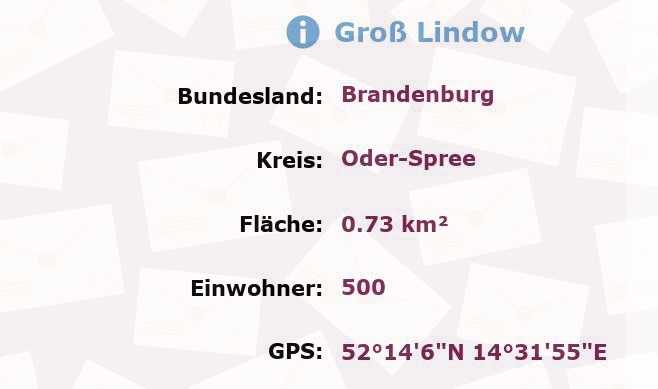 1 Postleitzahl in Groß Lindow, Brandenburg