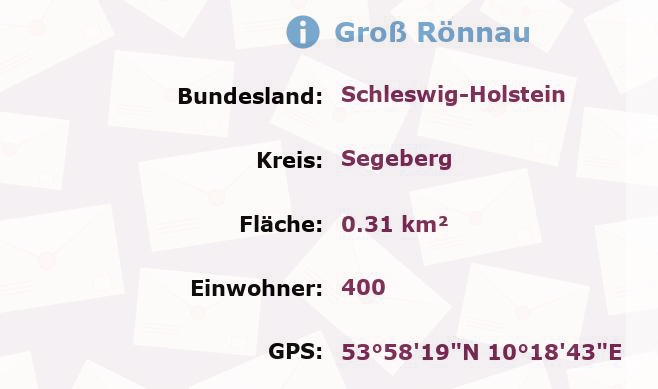 1 Postleitzahl in Groß Rönnau, Schleswig-Holstein