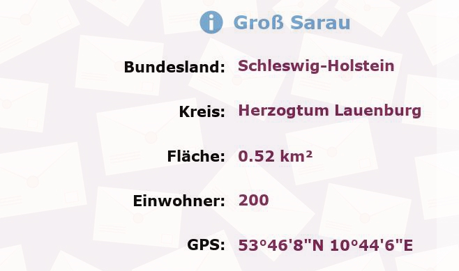 1 Postleitzahl in Groß Sarau, Schleswig-Holstein