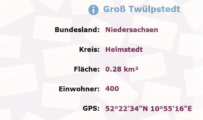 1 Postleitzahl in Groß Twülpstedt, Niedersachsen