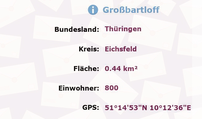 1 Postleitzahl in Großbartloff, Thüringen