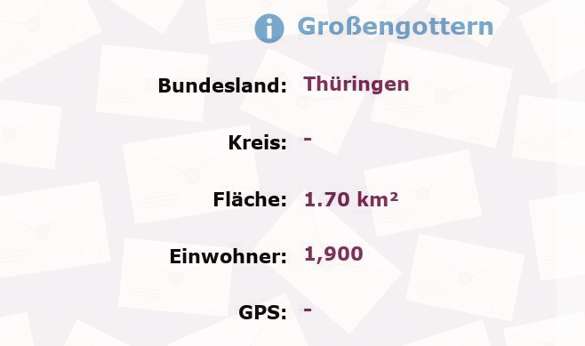 1 Postleitzahl in Großengottern, Thüringen