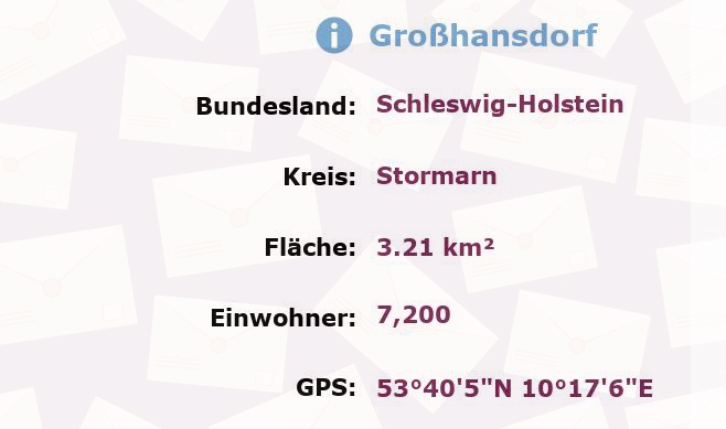 1 Postleitzahl in Großhansdorf, Schleswig-Holstein