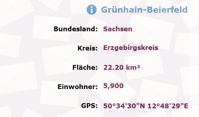 2 Postleitzahlen in Grünhain-Beierfeld, Sachsen