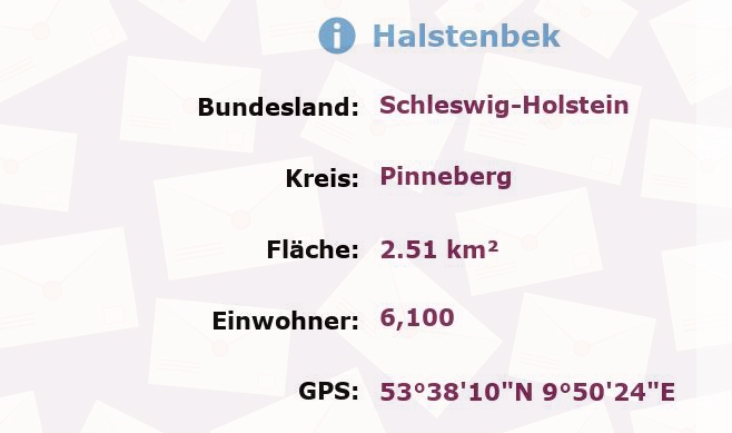 1 Postleitzahl in Halstenbek, Schleswig-Holstein