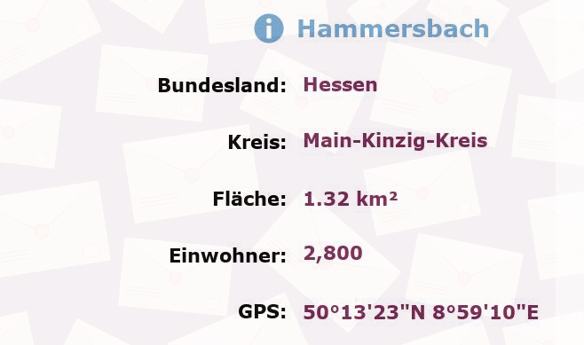 1 Postleitzahl in Hammersbach, Hessen