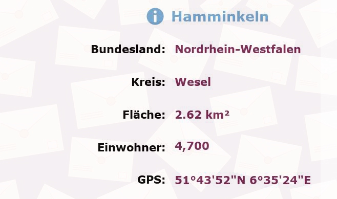 1 Postleitzahl in Hamminkeln, Nordrhein-Westfalen