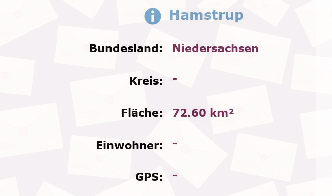 1 Postleitzahl in Hamstrup, Niedersachsen