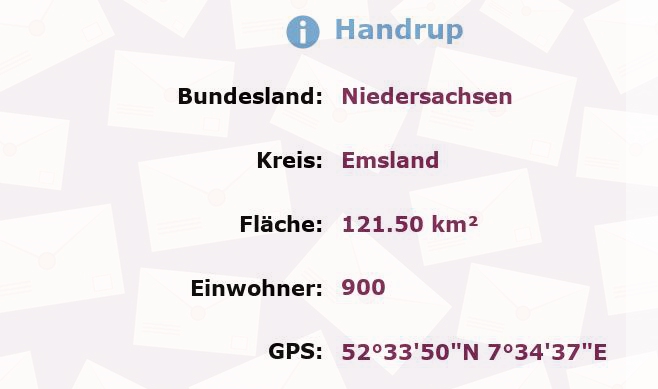 1 Postleitzahl in Handrup, Niedersachsen