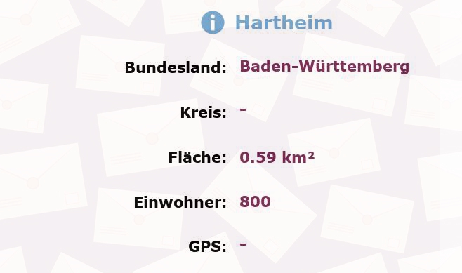 1 Postleitzahl in Hartheim, Baden-Württemberg