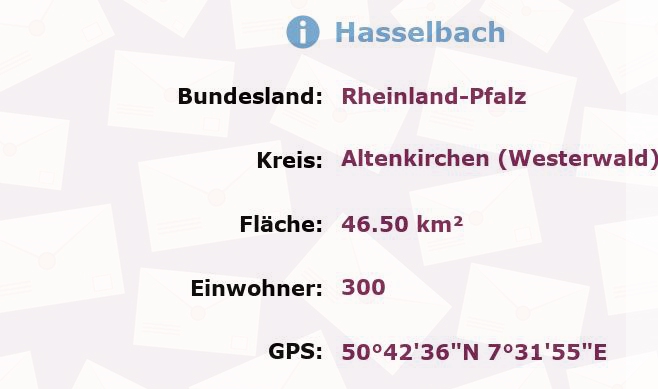 1 Postleitzahl in Hasselbach, Rheinland-Pfalz