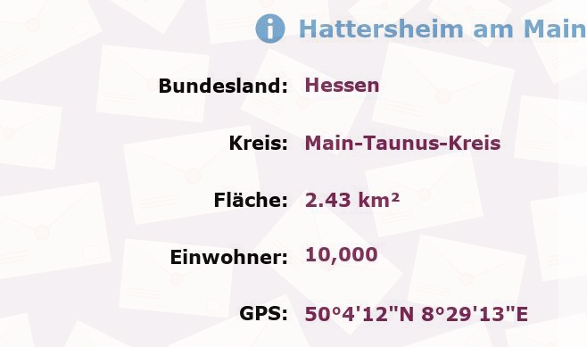 1 Postleitzahl in Hattersheim am Main, Hessen