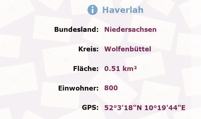 1 Postleitzahl in Haverlah, Niedersachsen