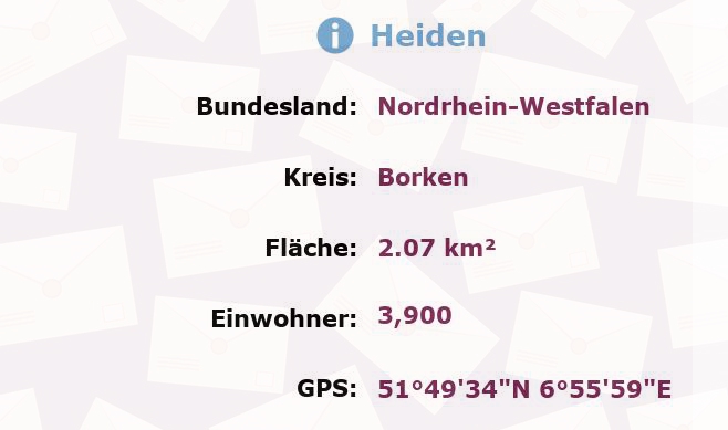 1 Postleitzahl in Heiden, Nordrhein-Westfalen