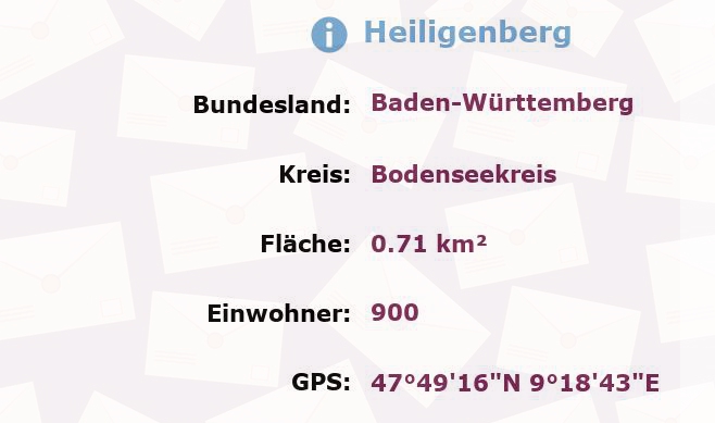 1 Postleitzahl in Heiligenberg, Baden-Württemberg