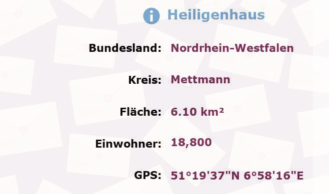 1 Postleitzahl in Heiligenhaus, Nordrhein-Westfalen