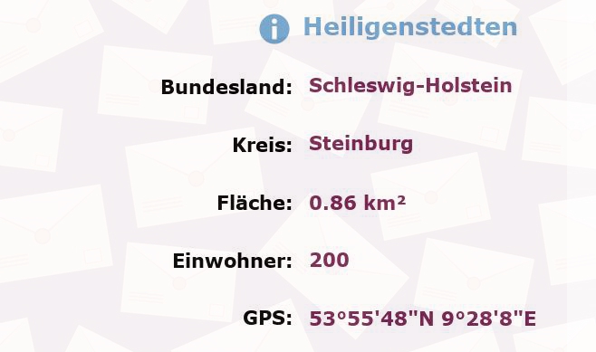 1 Postleitzahl in Heiligenstedten, Schleswig-Holstein