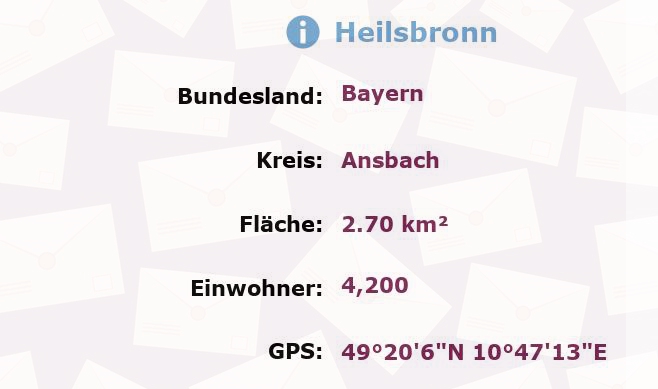 1 Postleitzahl in Heilsbronn, Bayern