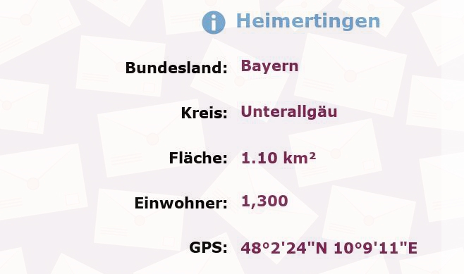 1 Postleitzahl in Heimertingen, Bayern