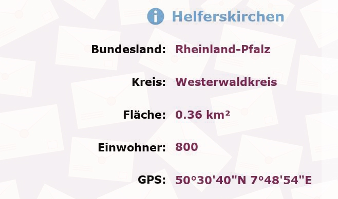 1 Postleitzahl in Helferskirchen, Rheinland-Pfalz