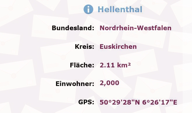 1 Postleitzahl in Hellenthal, Nordrhein-Westfalen