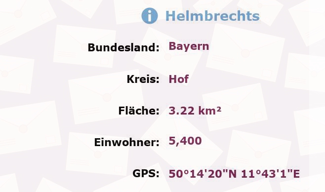 1 Postleitzahl in Helmbrechts, Bayern