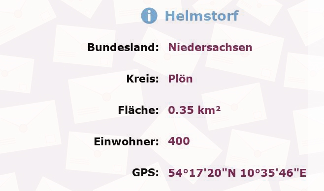 1 Postleitzahl in Helmstorf, Niedersachsen