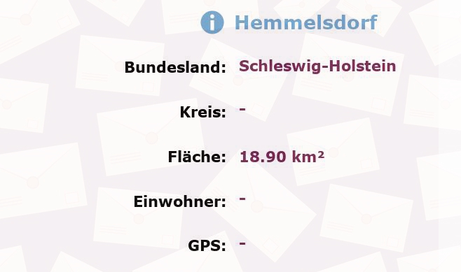 1 Postleitzahl in Hemmelsdorf, Schleswig-Holstein