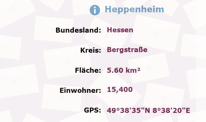 1 Postleitzahl in Heppenheim, Hessen