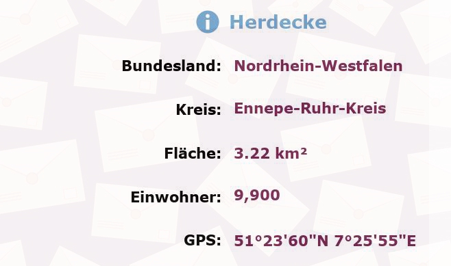 1 Postleitzahl in Herdecke, Nordrhein-Westfalen