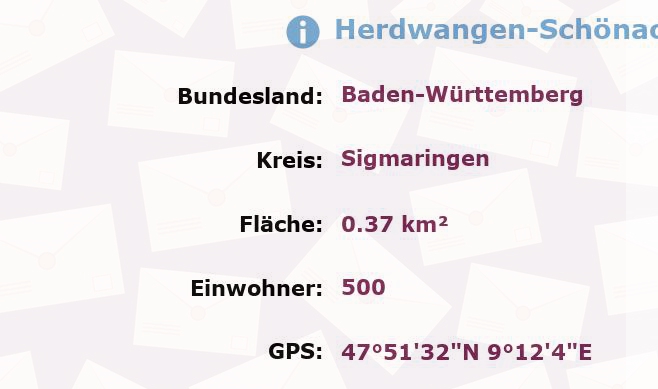 1 Postleitzahl in Herdwangen-Schönach, Baden-Württemberg