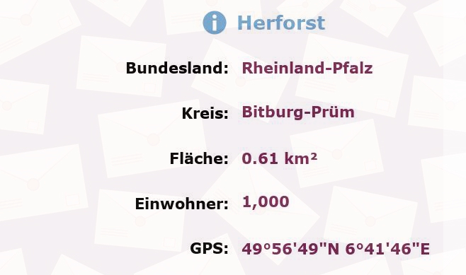 1 Postleitzahl in Herforst, Rheinland-Pfalz