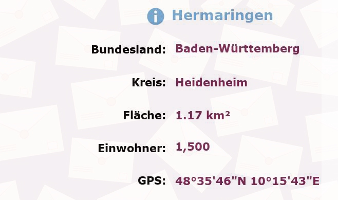 1 Postleitzahl in Hermaringen, Baden-Württemberg