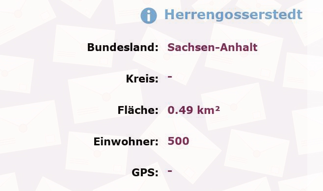 1 Postleitzahl in Herrengosserstedt, Sachsen-Anhalt