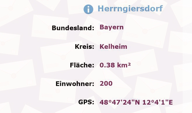 1 Postleitzahl in Herrngiersdorf, Bayern