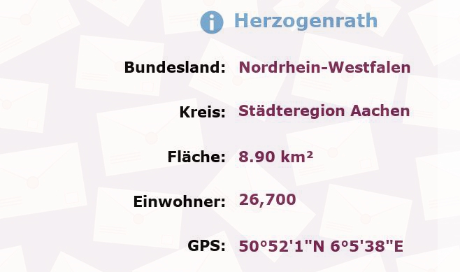 1 Postleitzahl in Herzogenrath, Nordrhein-Westfalen