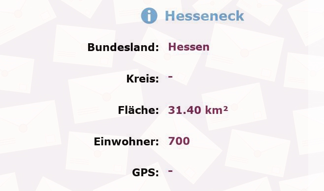 1 Postleitzahl in Hesseneck, Hessen