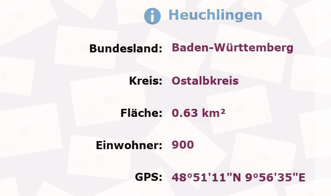 1 Postleitzahl in Heuchlingen, Baden-Württemberg