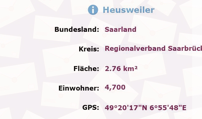 1 Postleitzahl in Heusweiler, Saarland