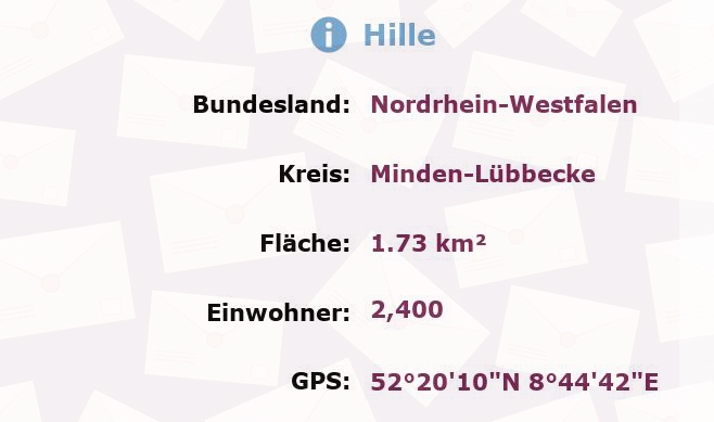 1 Postleitzahl in Hille, Nordrhein-Westfalen