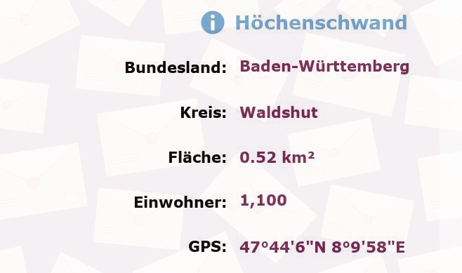 1 Postleitzahl in Höchenschwand, Baden-Württemberg